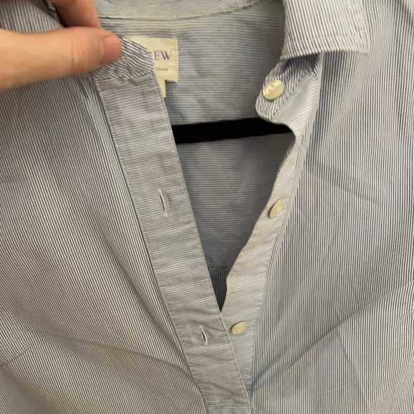 J Crew size small pinstripe, cap sleeve shirt - Picture 2 of 4